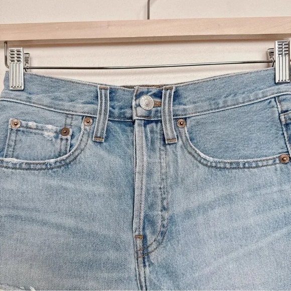 Re/done Womens 24 Original Cut Off Jeans Short In Dirty Destroy - Picture 5 of 11